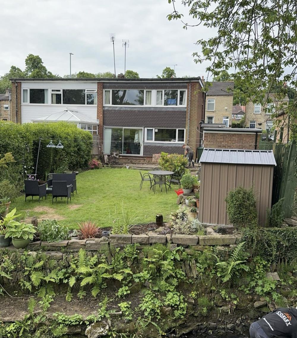 The back of the house and garden before the extension